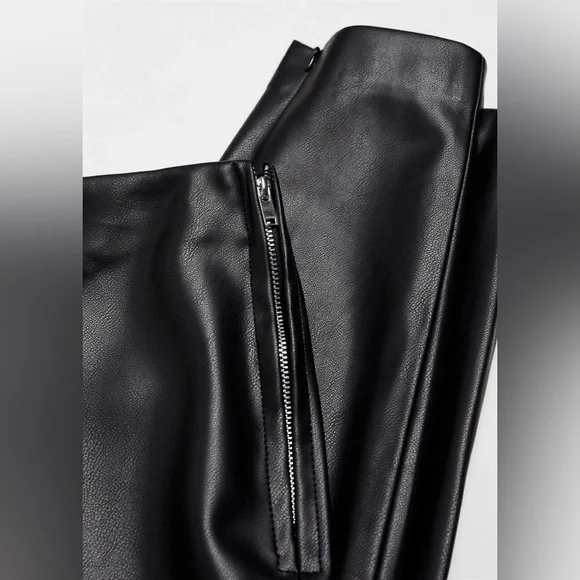 Mango leather effect leggings with split hems NWT - Picture 6 of 6